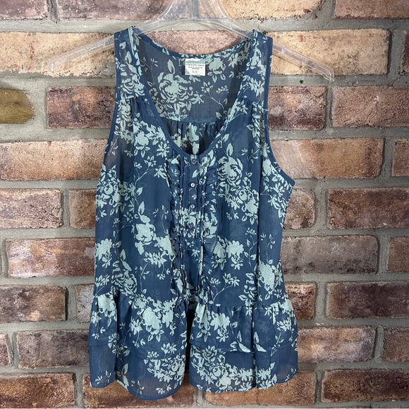 INKED & FADED Sparkly Sleeveless Peplum Sheer Blouse 39 - Picture 11 of 12